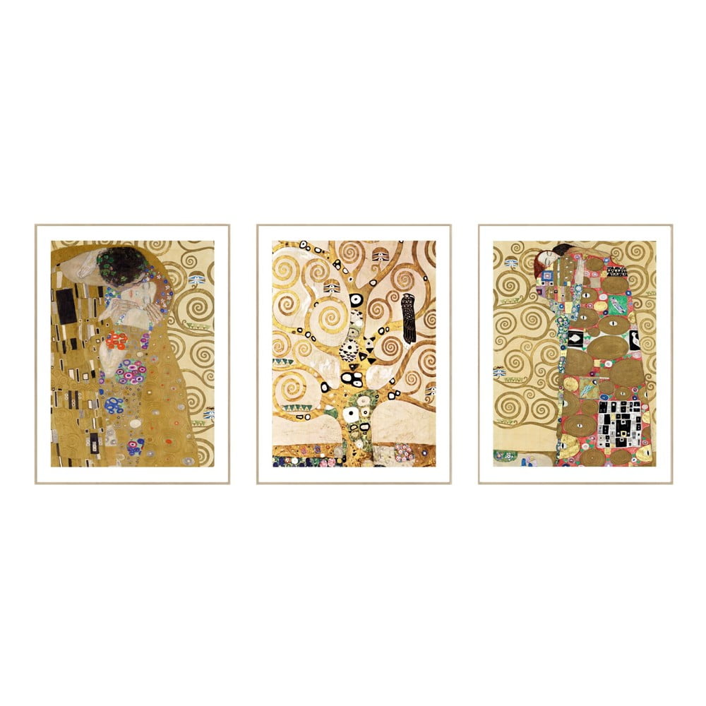 Obrazy v sadě 3 ks - reprodukce 30x40 cm Klimt – knor