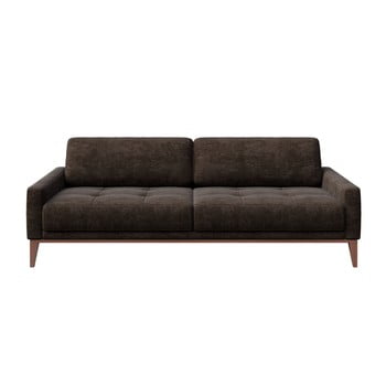 Canapea cu 3 locuri mesonica musso tufted, maro închis