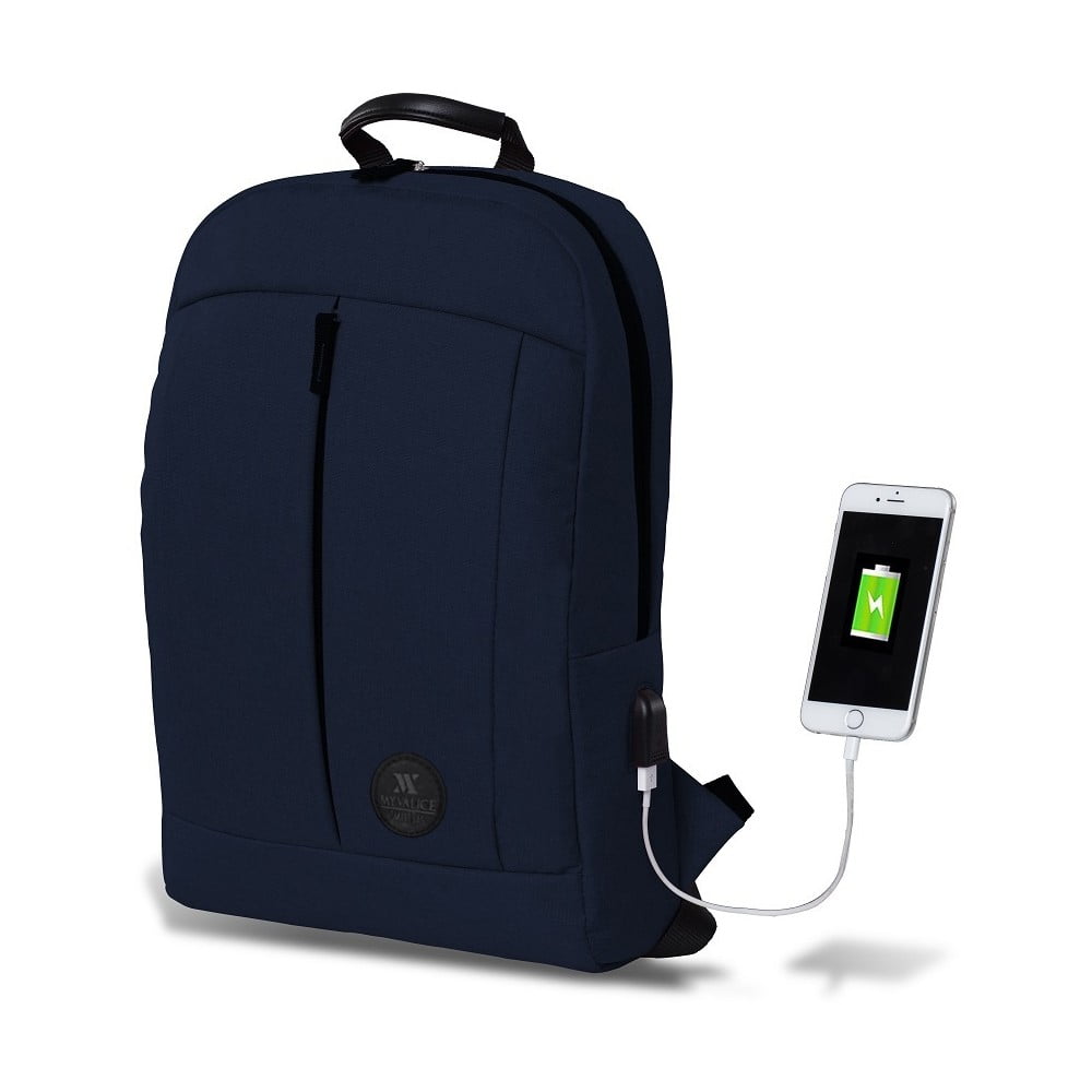 Tmavě modrý batoh s USB portem My Valice GALAXY Smart Bag