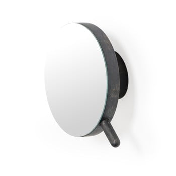 Oglindă cosmetică de perete din lemn de stejar wireworks slimline, negru