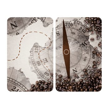 Set 2 protecții din sticlă pentru aragaz wenko compass, 52 x 30 cm