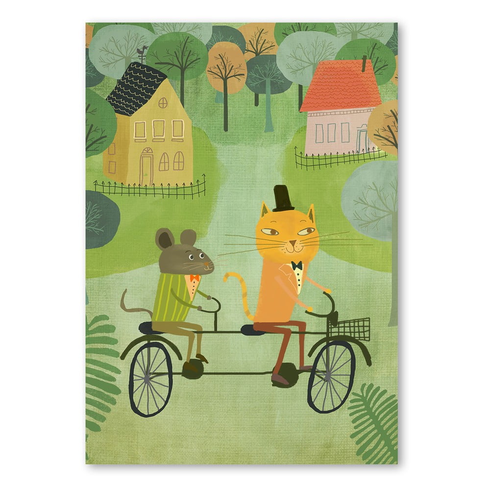 Plakát od Mia Charro - Cat And Bicycle