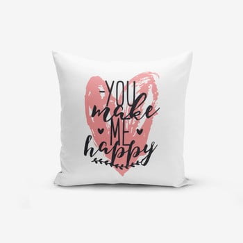 Față de pernă minimalist cushion covers you make me happy, 45 x 45 cm