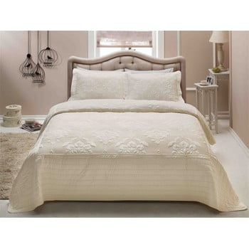 Set cuvertură și fețe de pernă french mood, 250 x 260 cm, crem