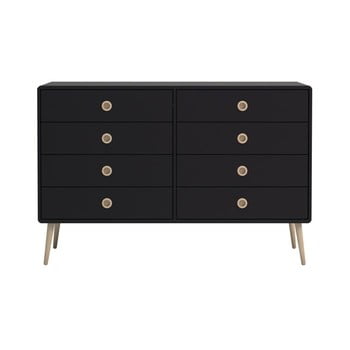 Comodă cu 8 sertare steens soft line, negru