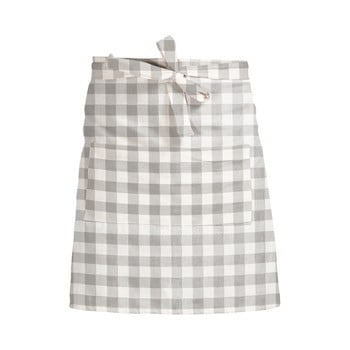 Șorț textil linen couture delantal de lino grey vichy