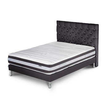 Pat cu saltea stella cadente maison mars forme 140 x 200 cm, gri închis