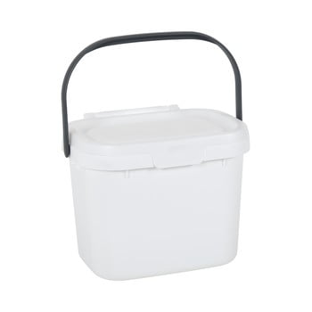 Găleată multifuncțională din plastic, cu capac, pentru bucătărie addis, 24,5 x 18,5 x 19 cm, alb