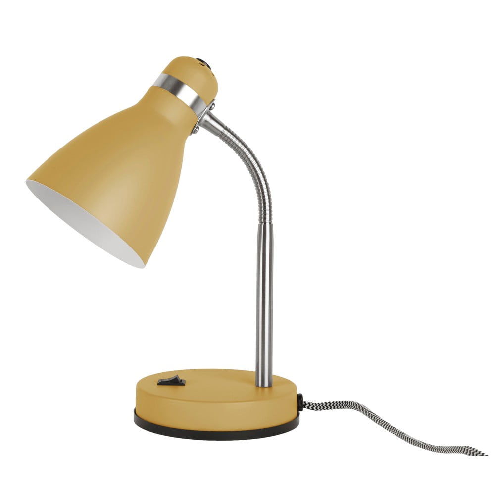 Žlutá stolní lampa Leitmotiv Study, výška 30 cm