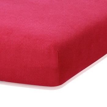 Cearceaf elastic ameliahome ruby, 200 x 120-140 cm, roșu bordo