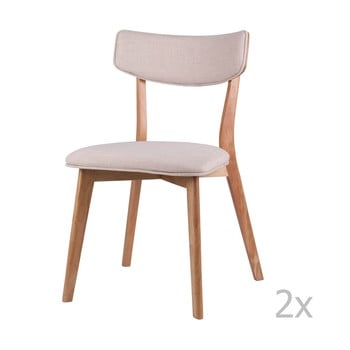 Set 2 scaune sømcasa anais, natural-crem
