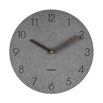 Ceas de perete din lemn karlsson dura, ⌀ 29 cm, gri
