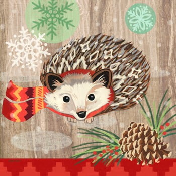 Set 10 șervețele din hârtie cu motive de crăciun ppd hedgehog with scarf
