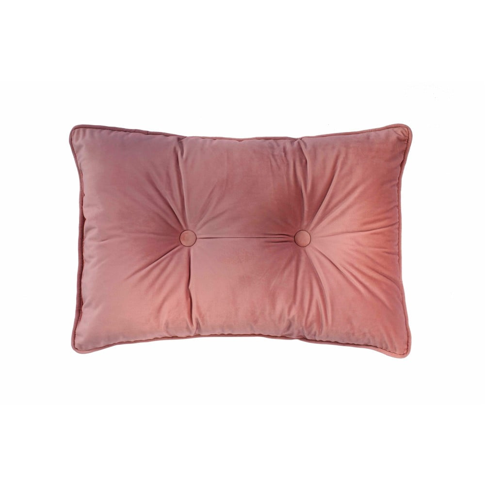 Růžový polštář Tiseco Home Studio Velvet Button, 40 x 60 cm