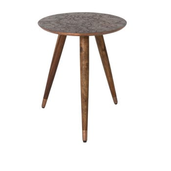 Măsuță auxiliară dutchbone bast, ⌀ 40 cm, arămiu