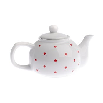 Ceainic din ceramică dakls dots, 1 l, alb