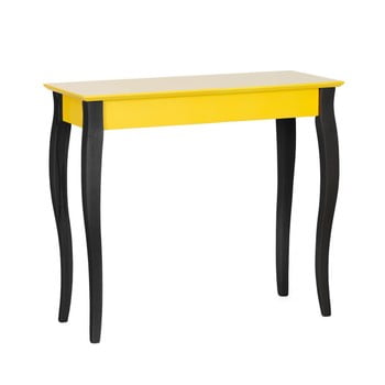 Masă tip consolă cu picioare negre ragaba lilo, lățime 85 cm, galben