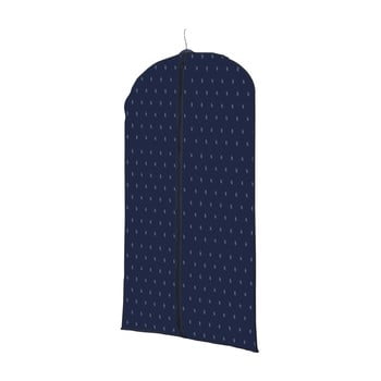 Husă pentru haine compactor dots, lungime 100 cm, albastru închis