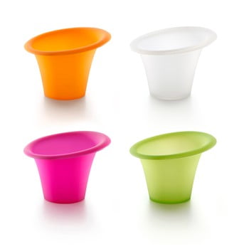 Set 4 forme colorate de copt din silicon pentru microunde lékué, ⌀ 11 cm