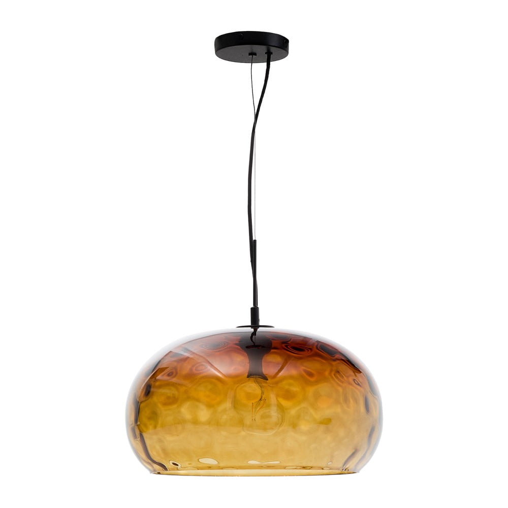 Jantarové skleněné závěsné svítidlo se skleněným stínidlem ø 40 cm Balma – Kave Home