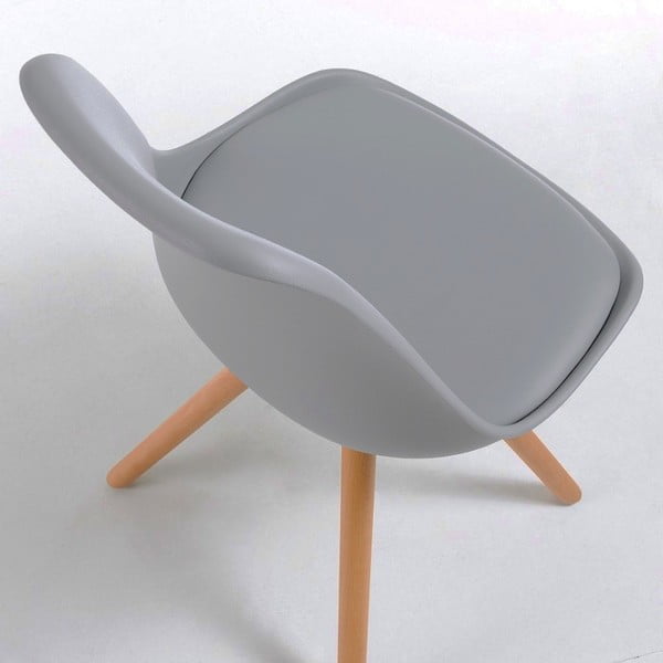 Šedá židle s bukovými nohami loomi.design Lumos