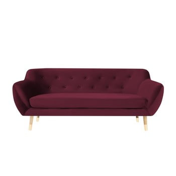 Canapea cu 3 locuri Mazzini Sofas Amelie, vișiniu