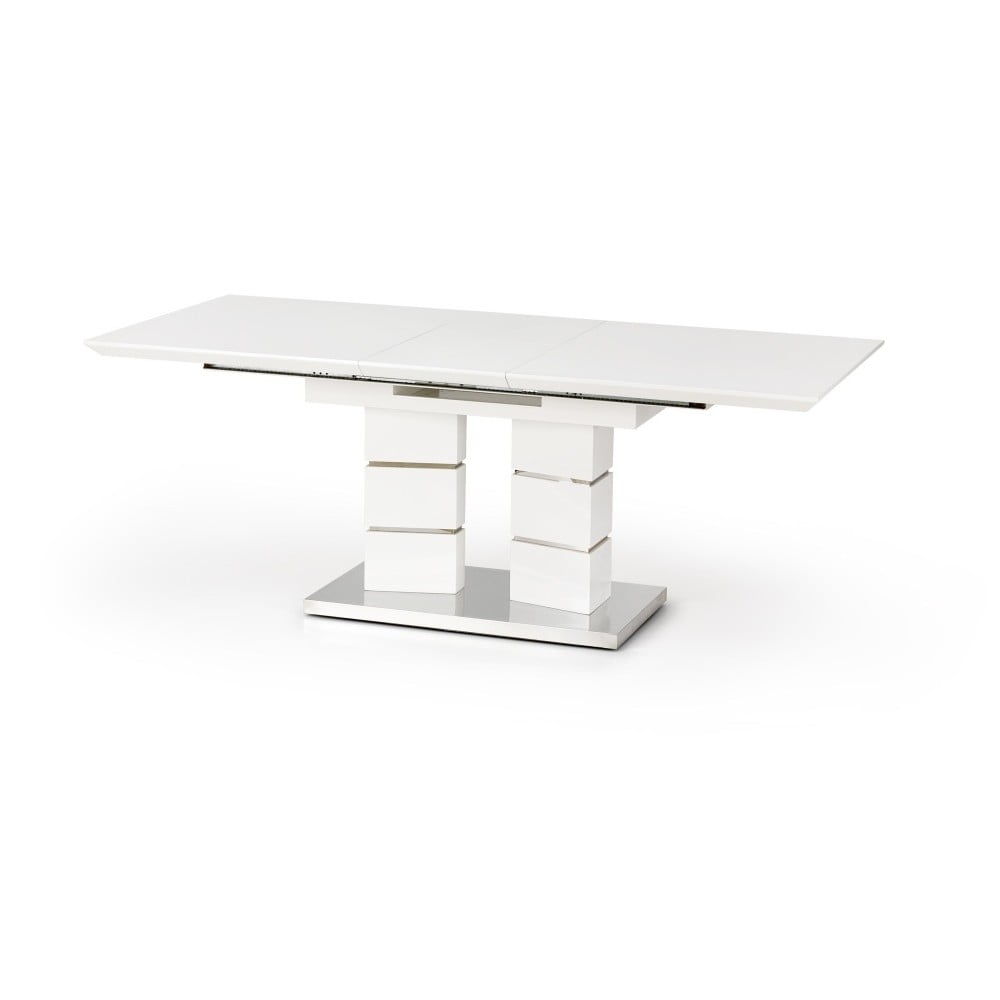 Bílý rozkládací jídelní stůl Halmar Lord, délka 160 - 200 cm