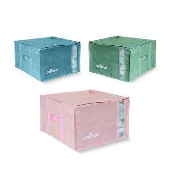 Set 3 cutii de depozitare cu vid Compactor Color Edition Medium, 40 x 25 cm