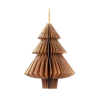 Decorațiune din hârtie pentru crăciun, formă brad only natural, lungime 10 cm, maro auriu
