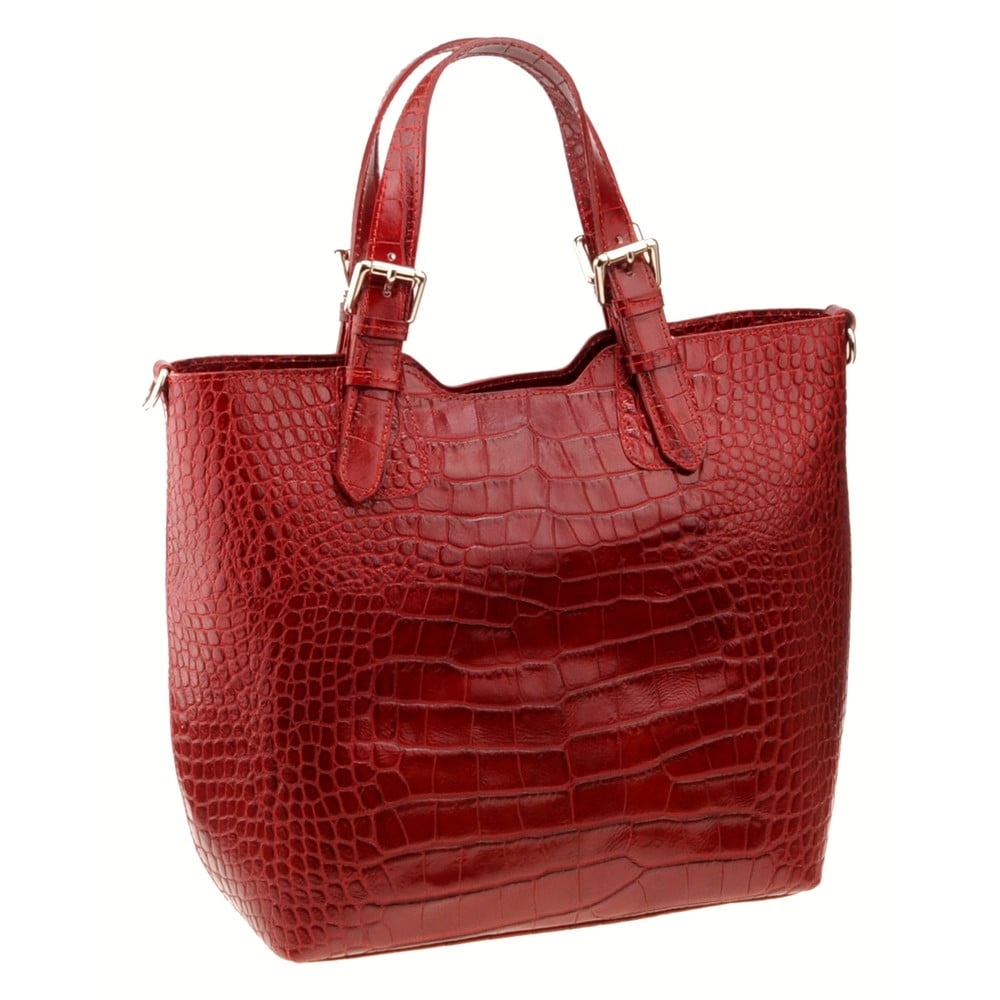 Červená kožená kabelka Florence Bags Cembro