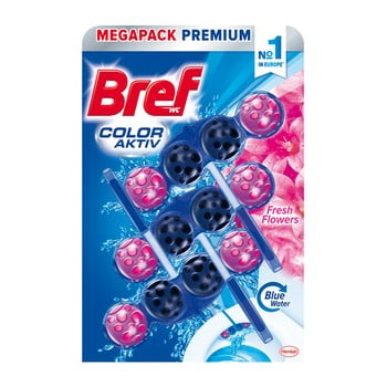 Odorizant pentru toaletă wc bref blue aktiv flower, 9 x 50 g
