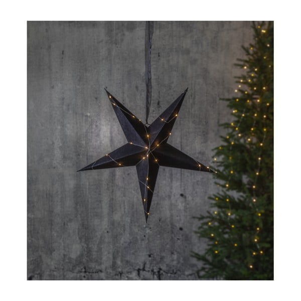 Černá vánoční světelná dekorace Star Trading Velvet, ø 60 cm