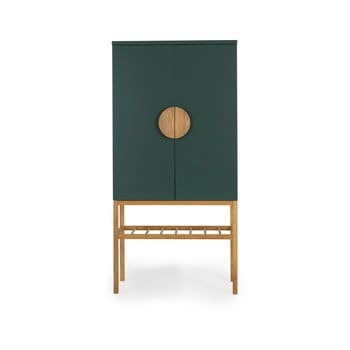 Dulap cu picioare din lemn de stejar tento scoop, înălțime 162 cm, verde