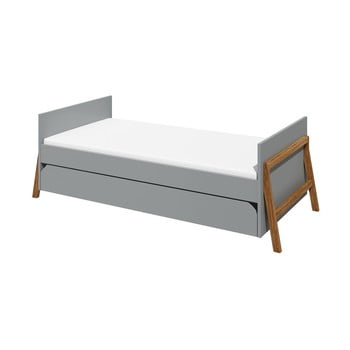 Pat pentru copii cu sertar bellamy lotta, 80 x 160 cm, gri