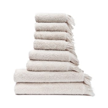 Set 8 prosoape din bumbac 100% bonami sand, crem