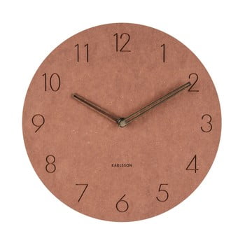 Ceas de perete din lemn karlsson dura, ⌀ 29 cm, maro