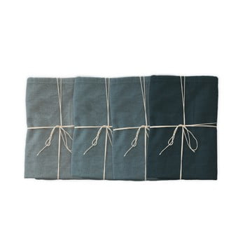 Set 4 șervețele textile linen couture blue, 43 x 43 cm