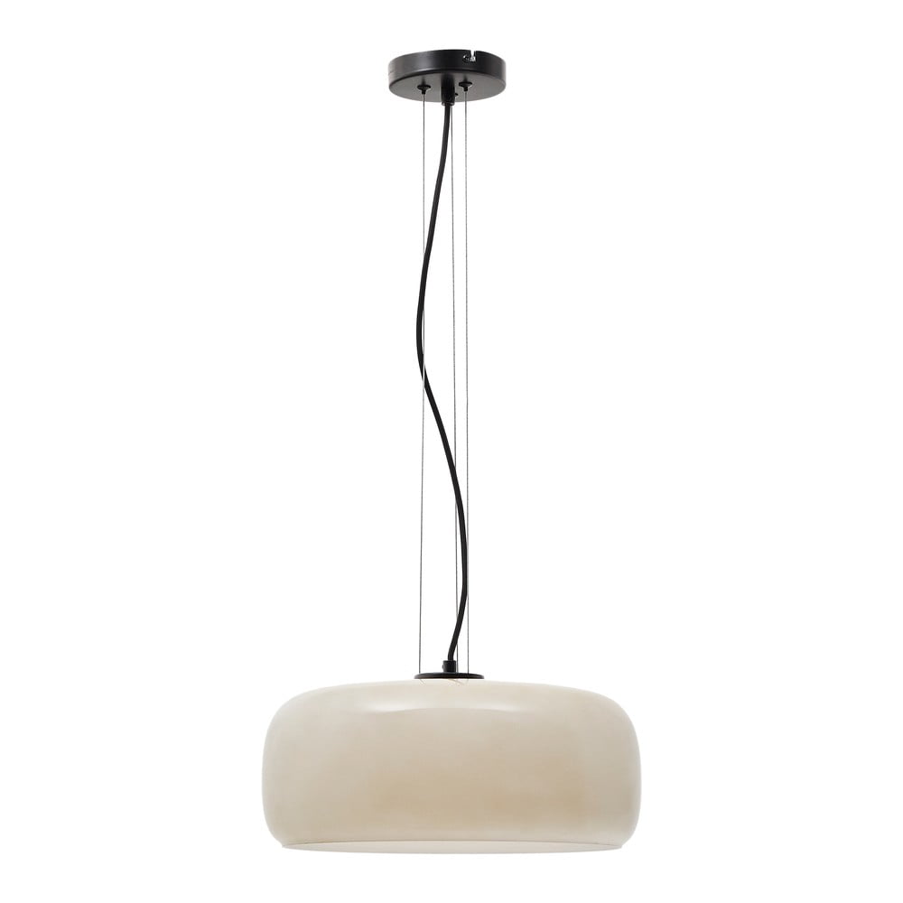 LED závěsné svítidlo šedobéžové se skleněným stínidlem ø 38 cm Reig – Kave Home