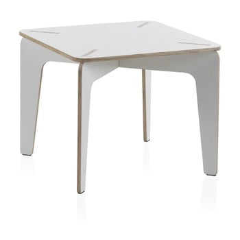 Taburet dreptunghiular din placaj geese, 60 x 60 cm, alb