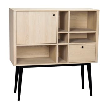 Comodă rowico vienna, lungime 120 cm, culoarea lemn deschis-negru