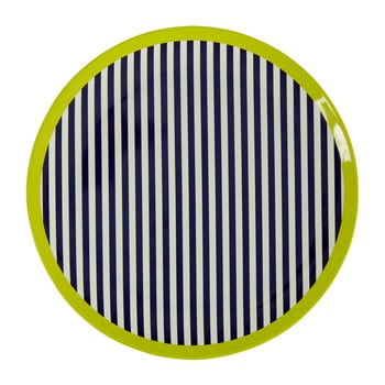 Farfurie premier housewares mimo stripes, ⌀ 20 cm. alb-negru-verde