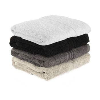 Set 4 prosoape din bumbac rainbow black, 50 x 90 cm