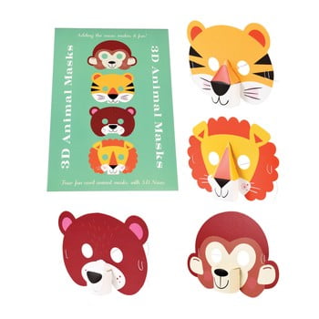 Set 4 măști din hârtie rex london animal