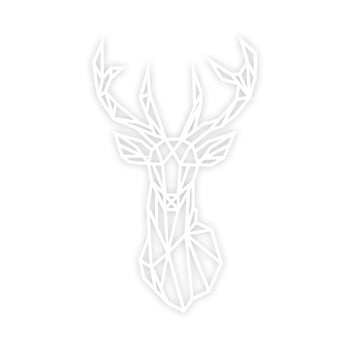Decorațiune de perete deer, 39 x 65 cm, alb