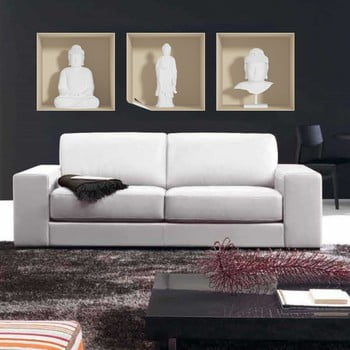 Set 3 autocolante cu efect 3d ambiance white buddha