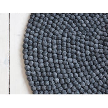 Covor cu bile din lână wooldot ball rugs, ⌀ 120 cm, antracit