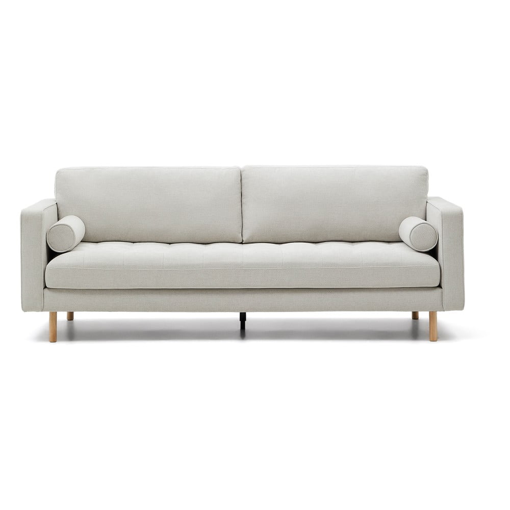 Žinylková pohovka šedobéžová 222 cm Debra – Kave Home