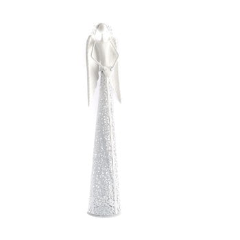 Decorațiune metalică în formă de înger dakls angel, înălțime 9,5 cm, alb