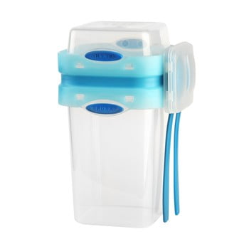 Cutie pentru prânz cu tacâmuri vialli design, 650ml+230m, albastru