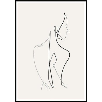 Poster cu ramă pentru perete sketchline/naked, 40 x 50 cm